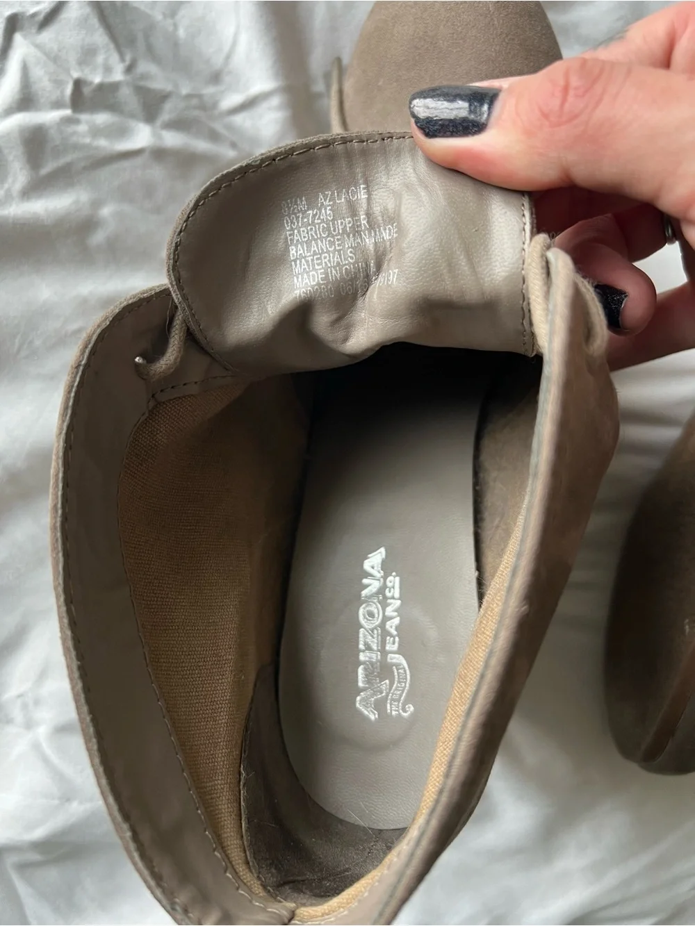 Arizona Jean Company Taupe Lace-Up Wedge Ankle Boots